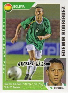 Sticker Edemir Rodriguez - Copa América. Argentina 2011 - Navarrete