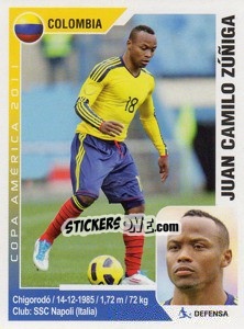 Sticker Juan Camilo Zuniga - Copa América. Argentina 2011 - Navarrete