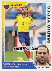 Sticker Mario Yepes - Copa América. Argentina 2011 - Navarrete