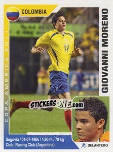 Cromo Giovanni Moreno - Copa América. Argentina 2011 - Navarrete