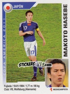 Sticker Makoto Hasebe - Copa América. Argentina 2011 - Navarrete
