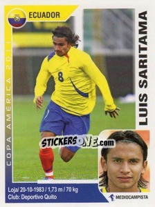 Cromo Luis Saritama - Copa América. Argentina 2011 n. 128 - Navarrete
