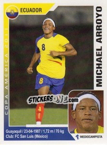 Sticker Michael Arroyo - Copa América. Argentina 2011 n. 129 - Navarrete
