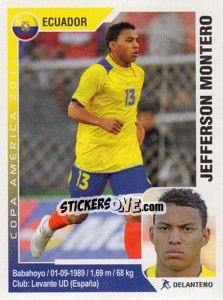 Sticker Jefferson Montero - Copa América. Argentina 2011 n. 130 - Navarrete