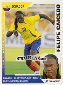 Cromo Felipe Caicedo - Copa América. Argentina 2011 - Navarrete