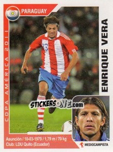 Cromo Enrique Vera - Copa América. Argentina 2011 - Navarrete