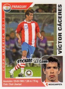Figurina Victor Caceres - Copa América. Argentina 2011 - Navarrete