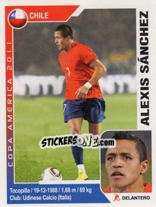 Sticker Alexis Sanchez - Copa América. Argentina 2011 n. 186 - Navarrete