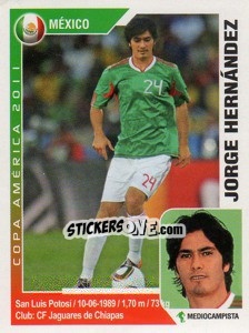 Sticker Jorge Hernandez - Copa América. Argentina 2011 - Navarrete