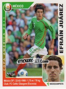 Sticker Efrain Juarez - Copa América. Argentina 2011 - Navarrete