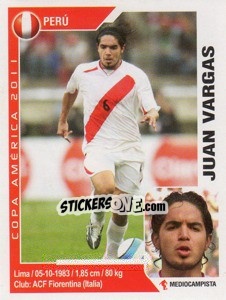 Cromo Juan Vargas - Copa América. Argentina 2011 - Navarrete