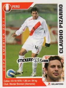 Sticker Claudio Pizarro - Copa América. Argentina 2011 n. 222 - Navarrete