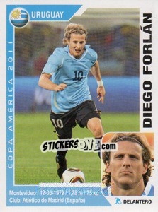 Cromo Diego Forlan - Copa América. Argentina 2011 - Navarrete