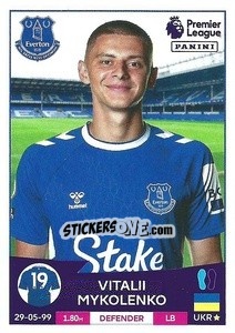 Cromo Vitaliy Mykolenko - English Premier League 2022-2023 - Panini