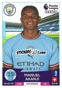 Sticker Manuel Akanji - English Premier League 2022-2023 n. 416 - Panini