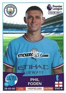 Sticker Phil Foden - English Premier League 2022-2023 n. 423 - Panini