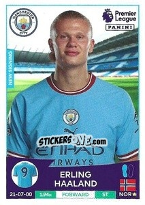 Sticker Erling Haaland - English Premier League 2022-2023 n. 424 - Panini