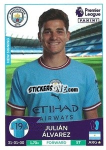 Sticker Julián Álvarez - English Premier League 2022-2023 n. 425 - Panini