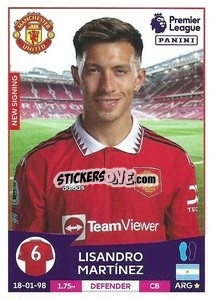 Sticker Lisandro Martinez - English Premier League 2022-2023 - Panini