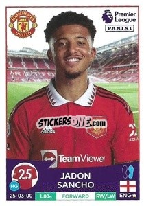 Sticker Jadon Sancho - English Premier League 2022-2023 n. 454 - Panini
