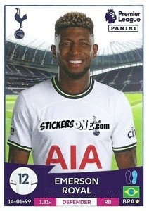 Sticker Emerson Royal - English Premier League 2022-2023 n. 555 - Panini