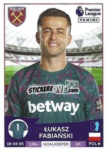 Sticker Łukasz Fabiański - English Premier League 2022-2023 - Panini