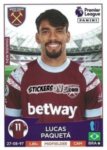 Sticker Lucas Paquetá - English Premier League 2022-2023 n. 593 - Panini