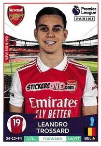 Sticker Leandro Trossard (Arsenal) - English Premier League 2022-2023 n. U7 - Panini
