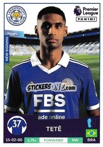 Sticker Tetê (Leicester City) - English Premier League 2022-2023 n. U26 - Panini