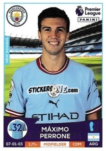 Sticker Máximo Perrone (Manchester City) - English Premier League 2022-2023 n. U28 - Panini
