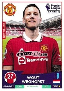 Cromo Wout Weghorst (Manchester United) - English Premier League 2022-2023 - Panini