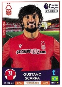 Sticker Gustavo Scarpa (Nottingham Forest) - English Premier League 2022-2023 - Panini