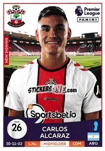 Sticker Carlos Alcaraz (Southampton) - English Premier League 2022-2023 n. U38 - Panini