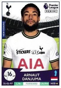 Sticker Arnaut Danjuma (Tottenham Hotspur) - English Premier League 2022-2023 n. U42 - Panini