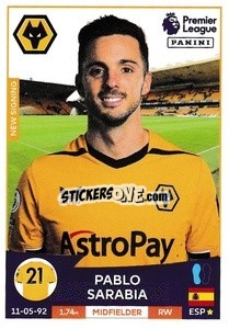 Sticker Pablo Sarabia (Wolverhampton Wanderers) - English Premier League 2022-2023 n. U46 - Panini