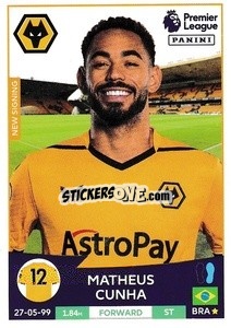 Figurina Matheus Cunha (Wolverhampton Wanderers) - English Premier League 2022-2023 - Panini