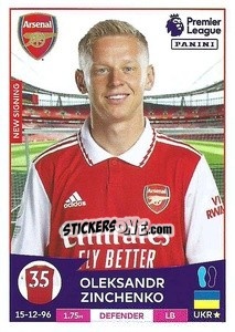 Sticker Oleksandr Zinchenko - English Premier League 2022-2023 n. 62 - Panini