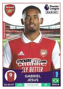 Sticker Gabriel Jesus - English Premier League 2022-2023 n. 71 - Panini
