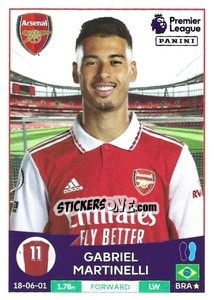 Sticker Gabriel Martinelli - English Premier League 2022-2023 n. 72 - Panini