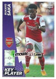 Sticker Bukayo Saka (Key Player) - English Premier League 2022-2023 n. 80 - Panini