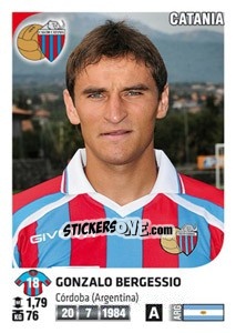 Cromo Gonzalo Bergessio - Calciatori 2011-2012 - Panini