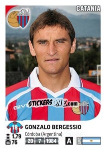 Sticker Gonzalo Bergessio - Calciatori 2011-2012 n. 95 - Panini