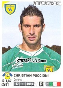 Sticker Christian Puggioni - Calciatori 2011-2012 n. 123 - Panini