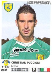 Figurina Christian Puggioni - Calciatori 2011-2012 - Panini