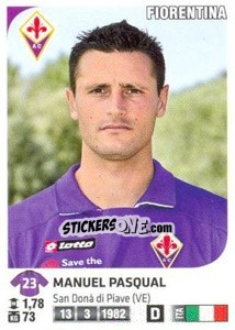 Sticker Manuel Pasqual - Calciatori 2011-2012 n. 156 - Panini