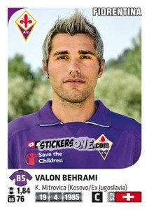 Sticker Valon Behrami - Calciatori 2011-2012 n. 160 - Panini