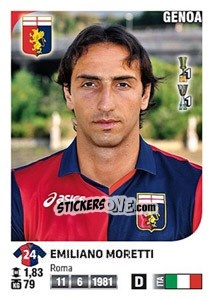 Cromo Emiliano Moretti - Calciatori 2011-2012 - Panini