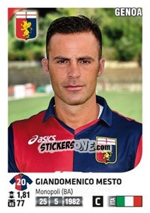 Sticker Giandomenico Mesto - Calciatori 2011-2012 n. 183 - Panini