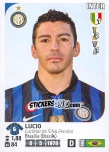 Figurina Lucio - Calciatori 2011-2012 - Panini