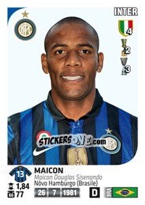 Sticker Maicon - Calciatori 2011-2012 n. 204 - Panini